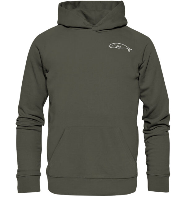 Whale Organic Basic Hoodie Khaki ohne Text