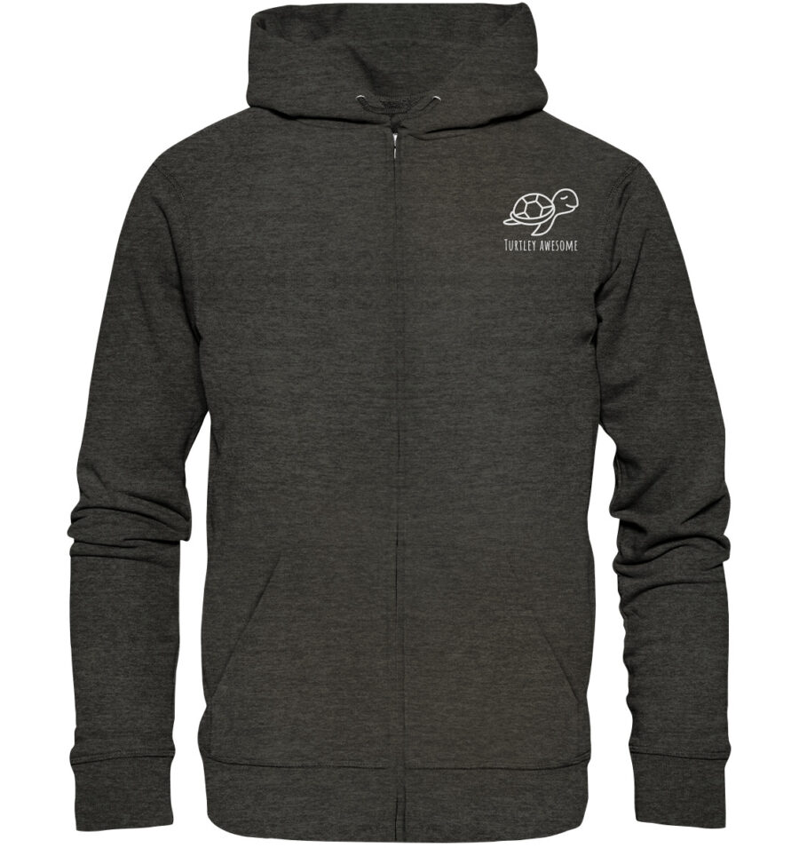 Turtle Organic Zipper Dark Heather Grey