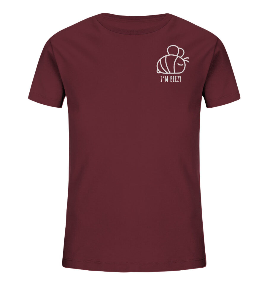 Bee Kids Organic Shirt Burgundy