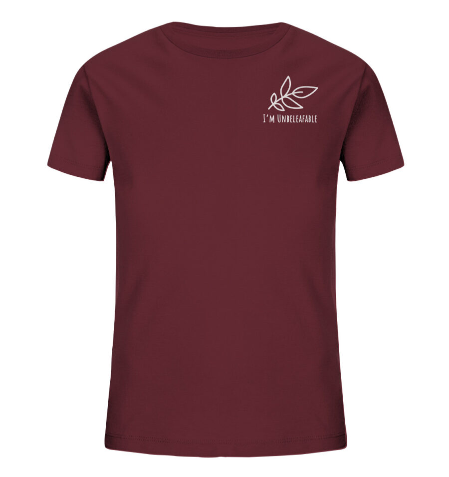 Unbeleafable Kids Organic Shirt Burgundy