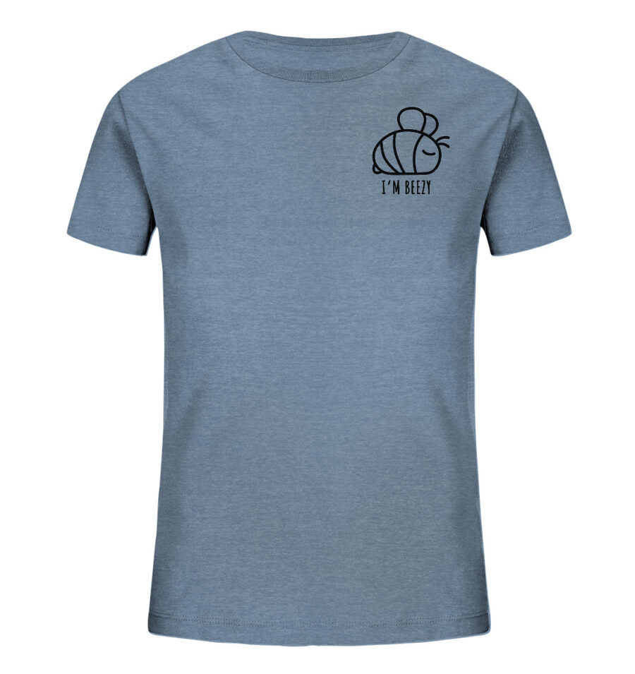 Bee Kids Organic Shirt Mid Heather Blue