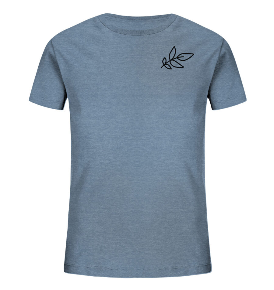 Unbeleafable Kids Organic Shirt Mid Heather Blue