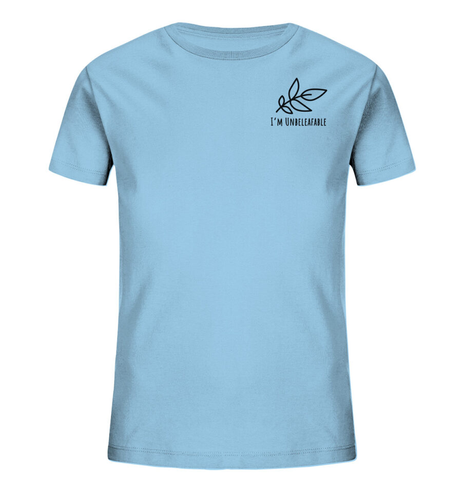 Unbeleafable Kids Organic Shirt Sky Blue