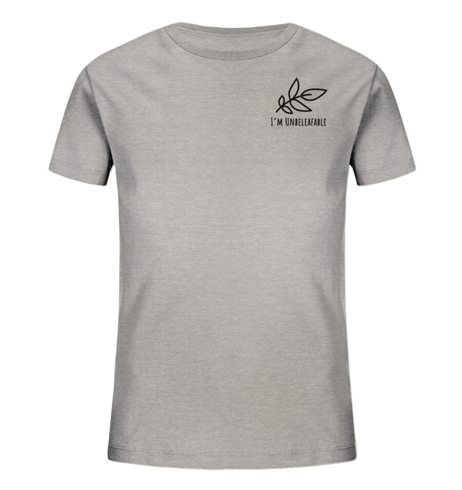 Unbeleafable Kids Organic Shirt Heather Grey