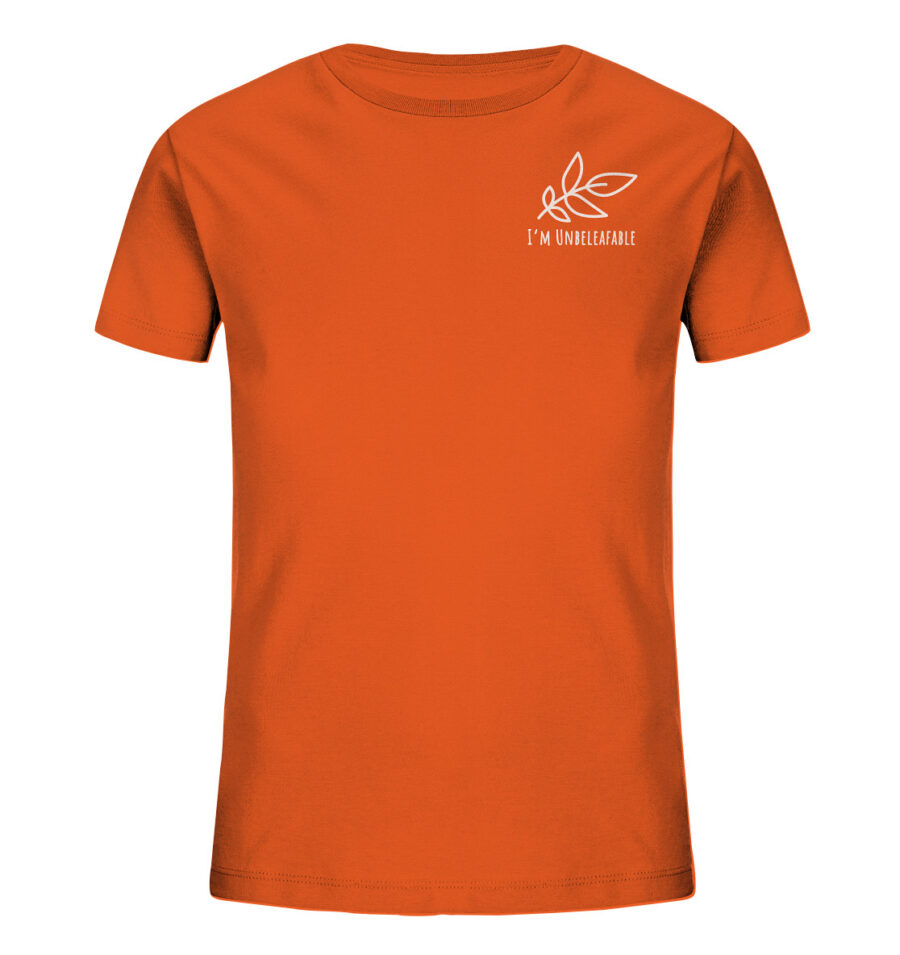 Unbeleafable Kids Organic Shirt Bright Orange