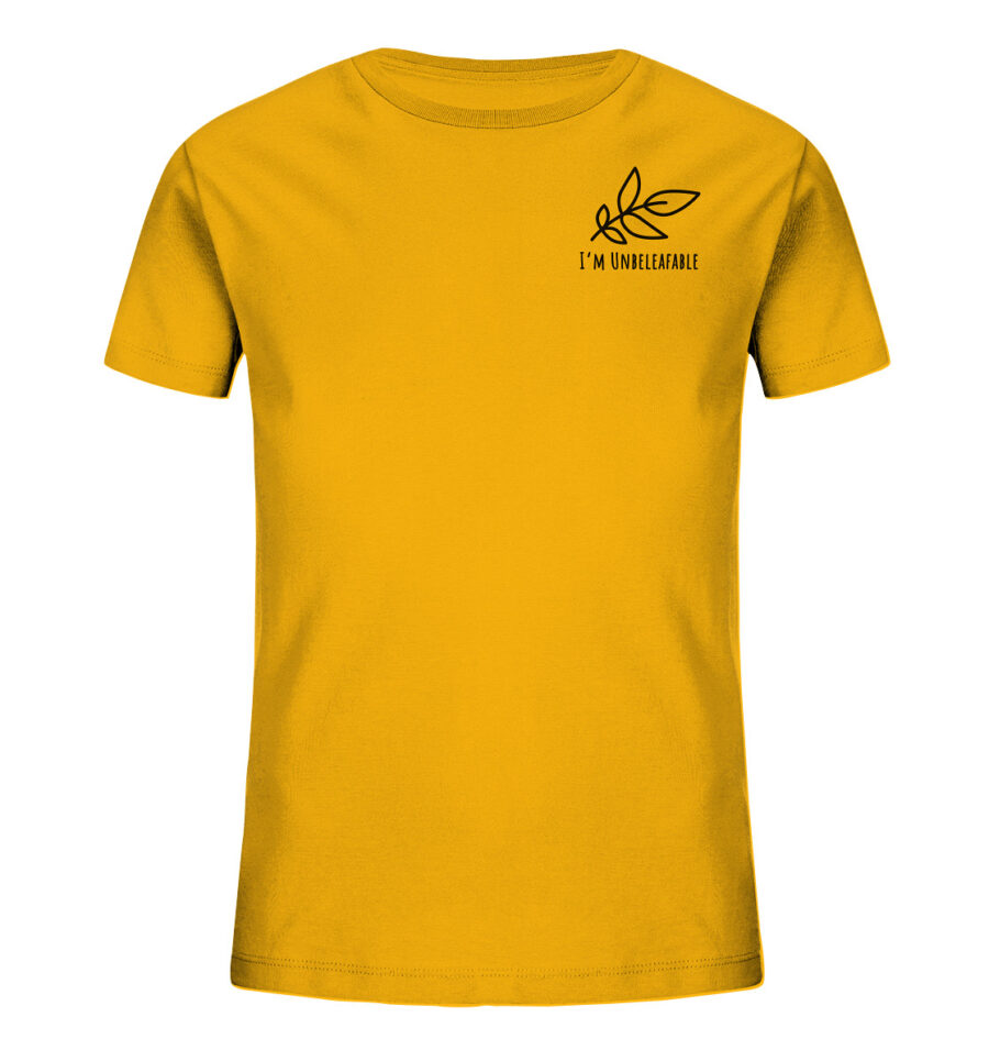 Unbeleafable Kids Organic Shirt Golden Yellow