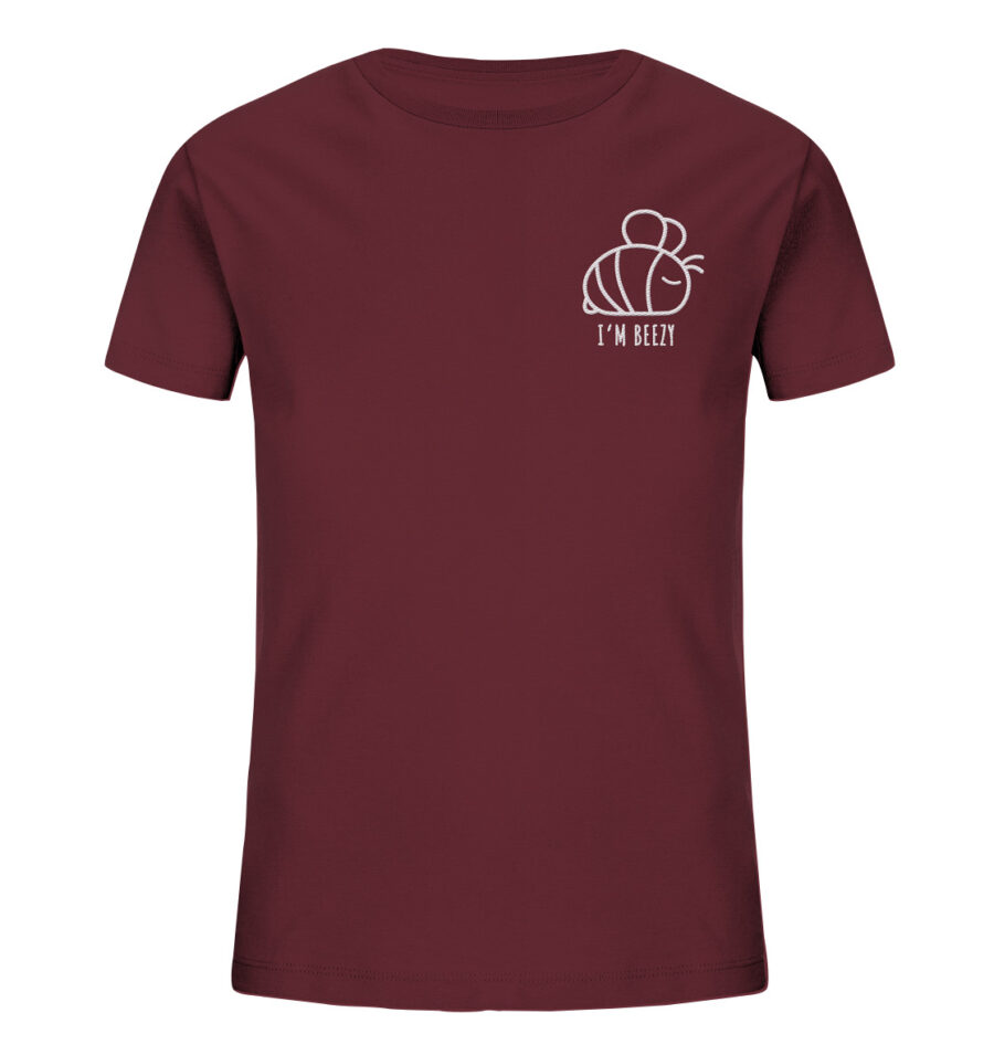 Bee Kids Organic Shirt Burgundy