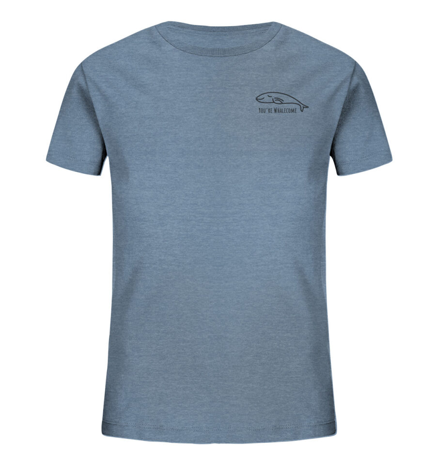 Whale Kids Organic Shirt Mid Heather Blue