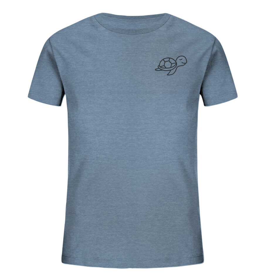 Turtle Kids Organic Shirt Mid Heather Blue