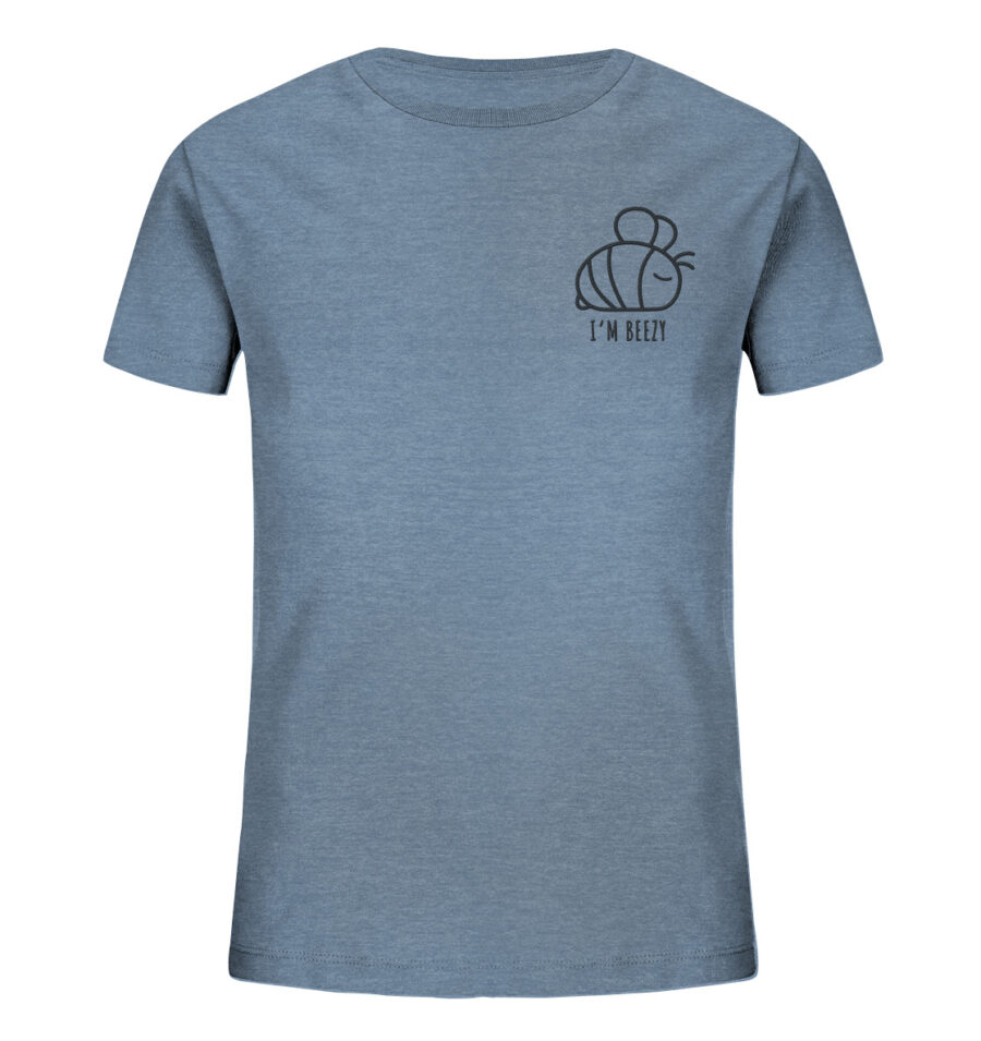 Bee Kids Organic Shirt Mid Heather Blue
