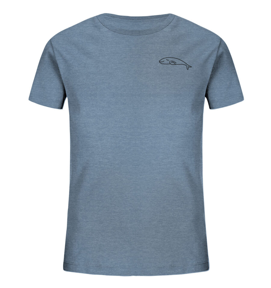 Whale Kids Organic Shirt Mid Heather Blue