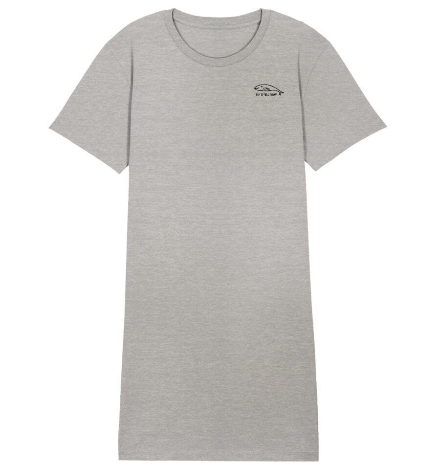 Whale Ladies Organic Shirt Dress Heather Grey