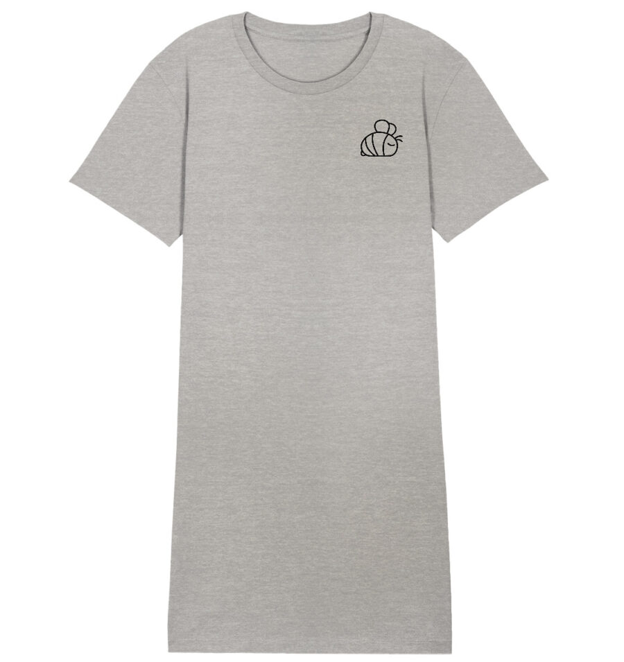 Bee Ladies Organic Shirt Dress Heather Grey