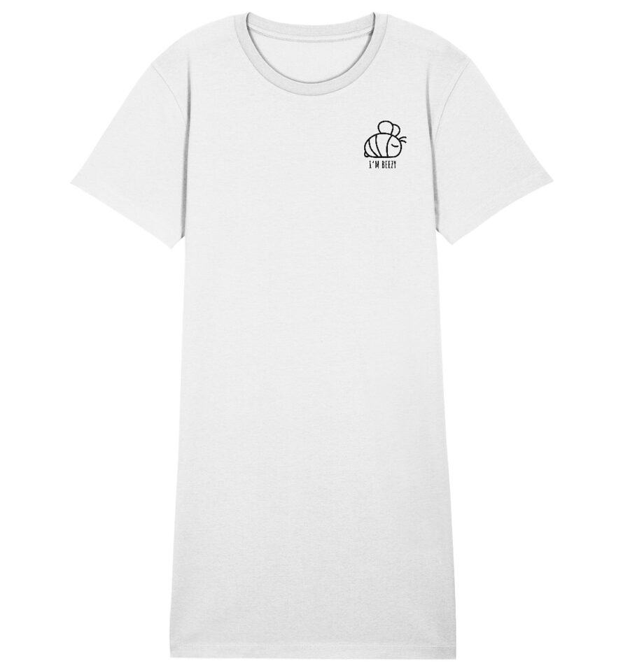 Bee Ladies Organic Shirt Dress White