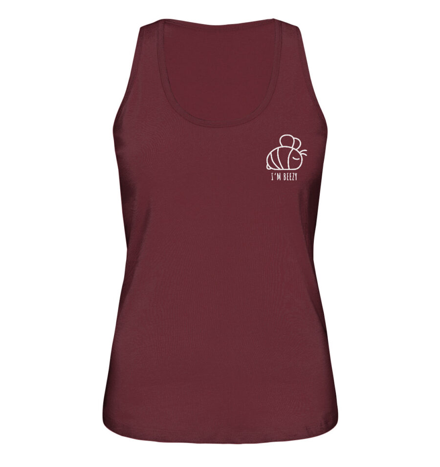 Bee Ladies Organic Tank-Top Burgundy