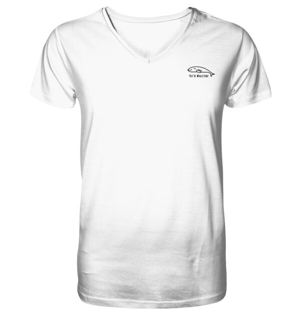 Whale Mens Organic V-Neck Shirt White