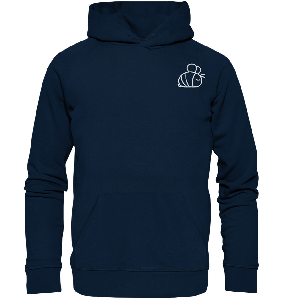 Bee Organic Basic Hoodie French Navy