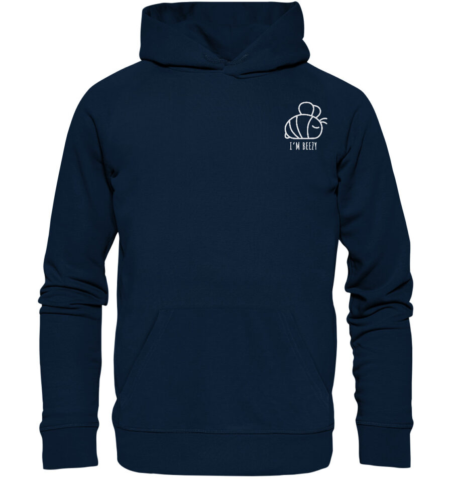 Bee Organic Basic Hoodie French Navy