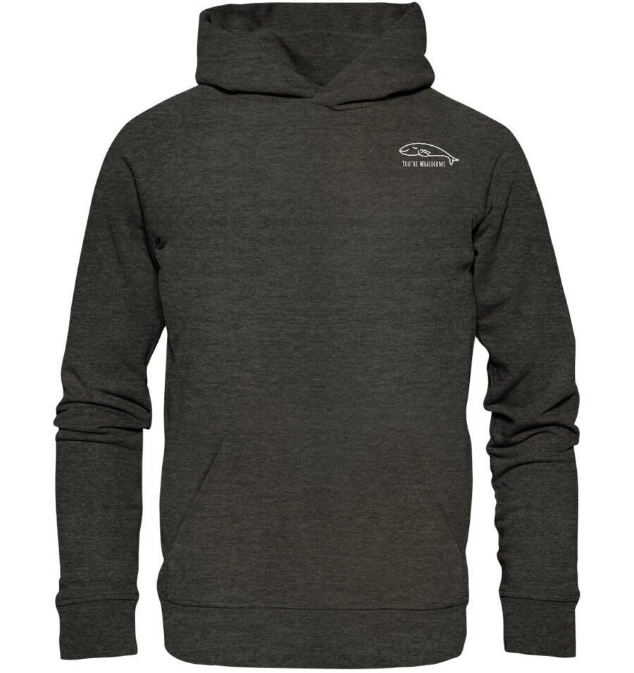 Whale Organic Basic Hoodie Dark Heather Grey