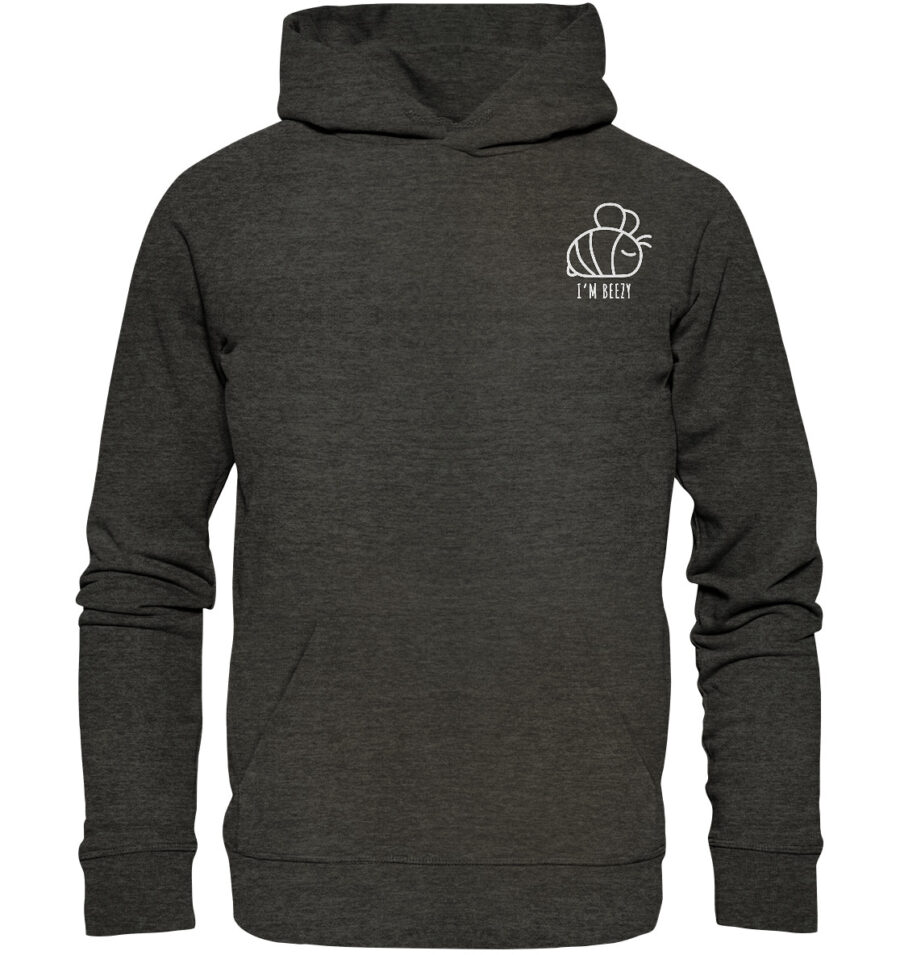 Bee Organic Basic Hoodie Dark Heather Grey