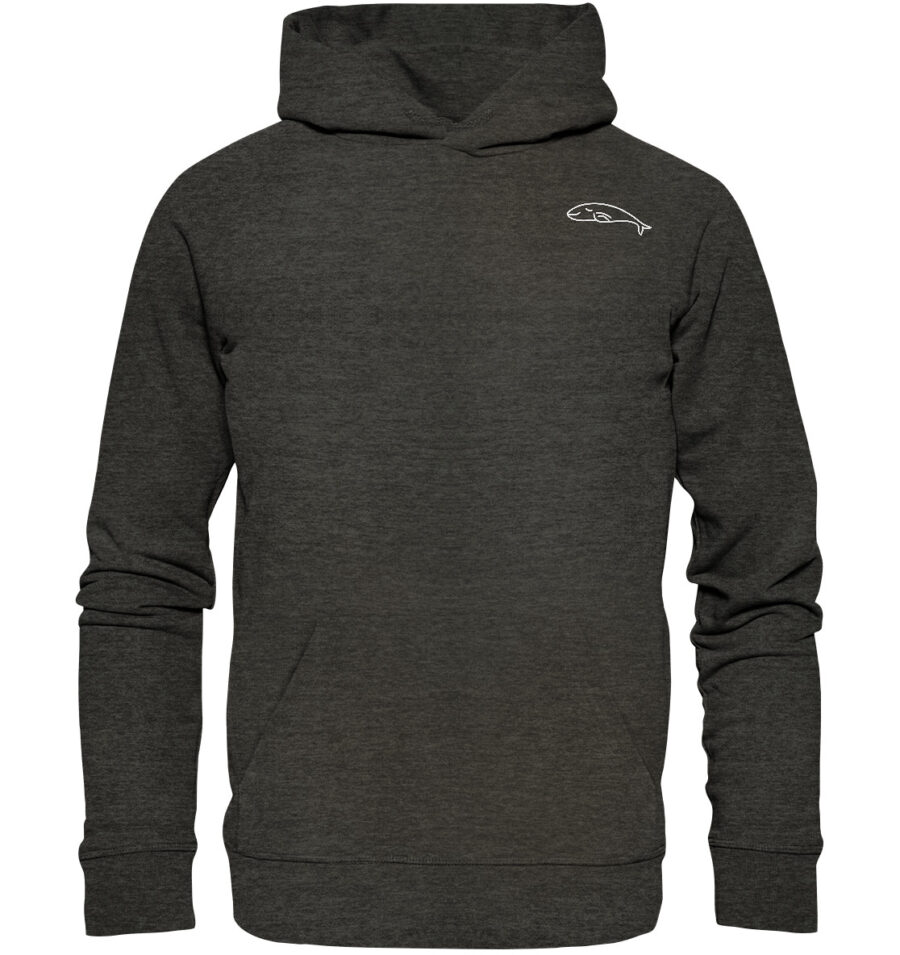 Whale Organic Basic Hoodie Dark Heather Grey