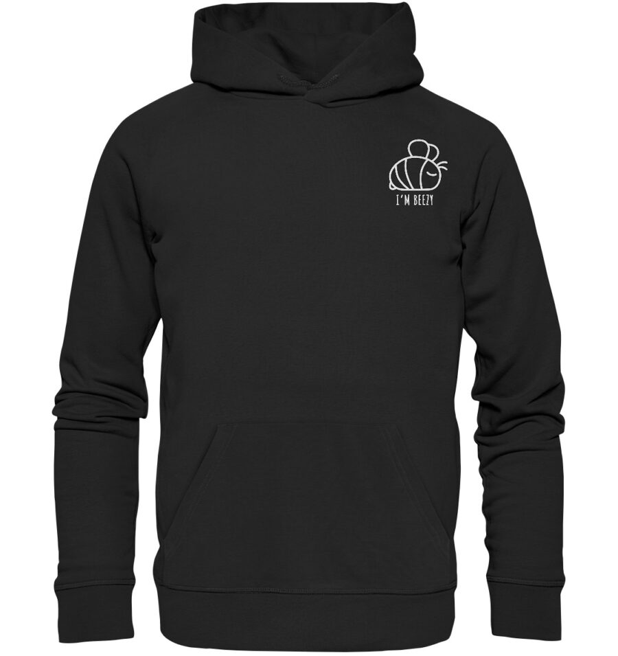 Bee Organic Basic Hoodie Black