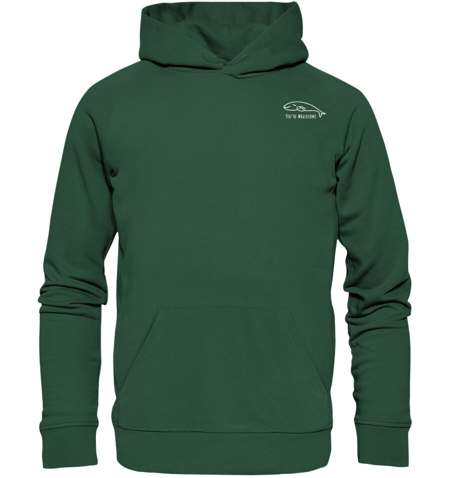 Whale Organic Basic Hoodie Bottle Green