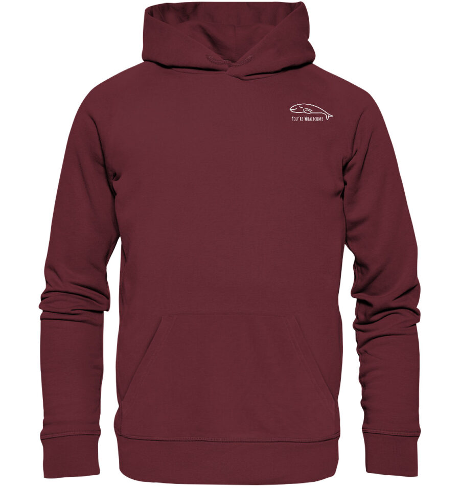 Whale Organic Basic Hoodie Burgundy