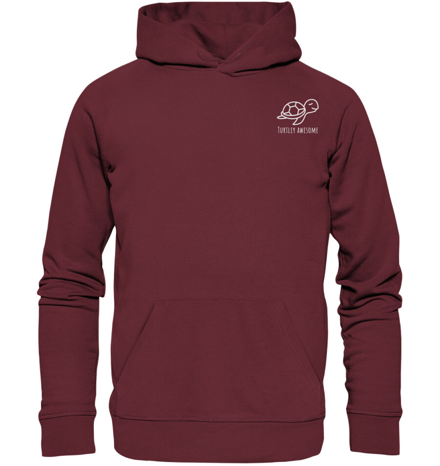 Turtle Organic Basic Hoodie Burgundy