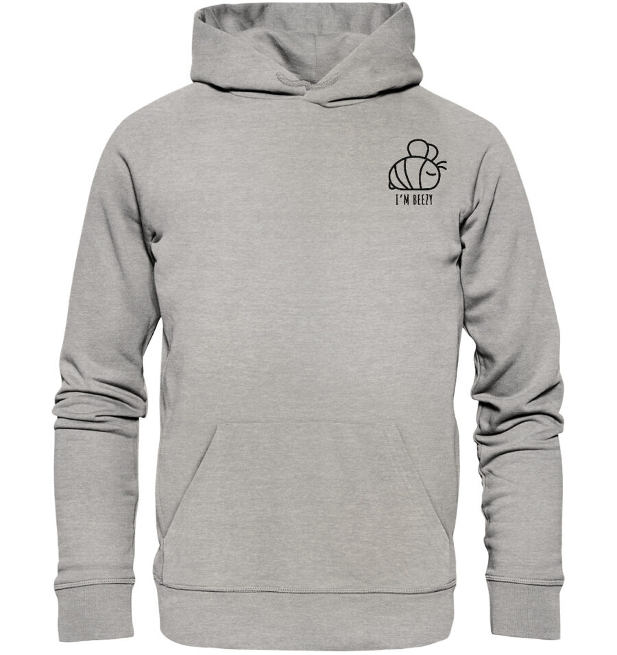 Bee Organic Basic Hoodie Heather Grey