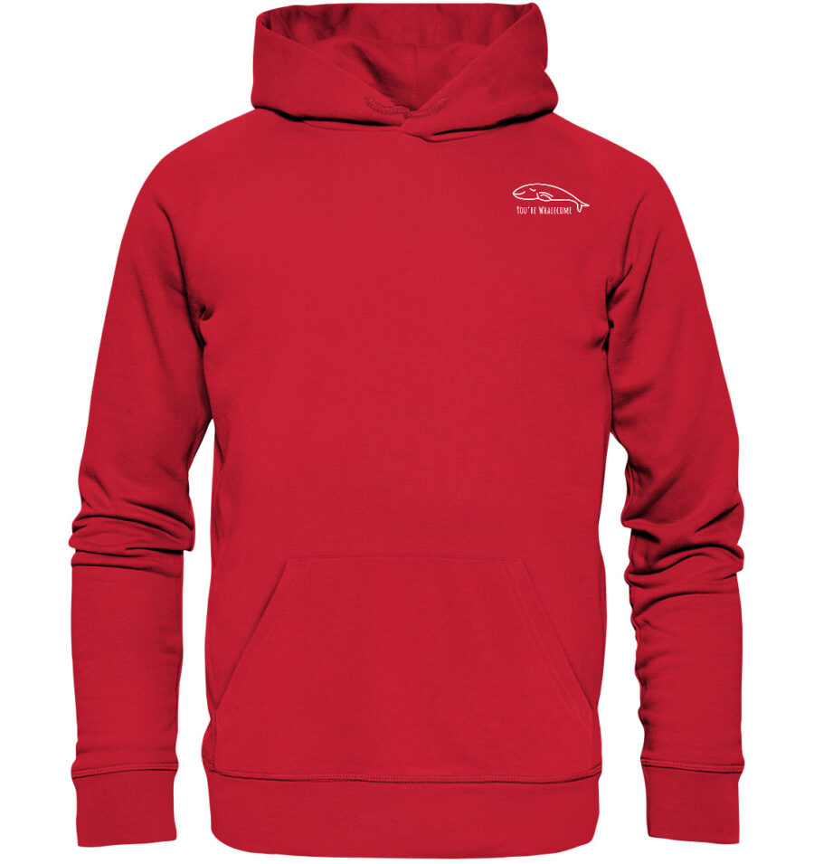 Whale Organic Basic Hoodie Red