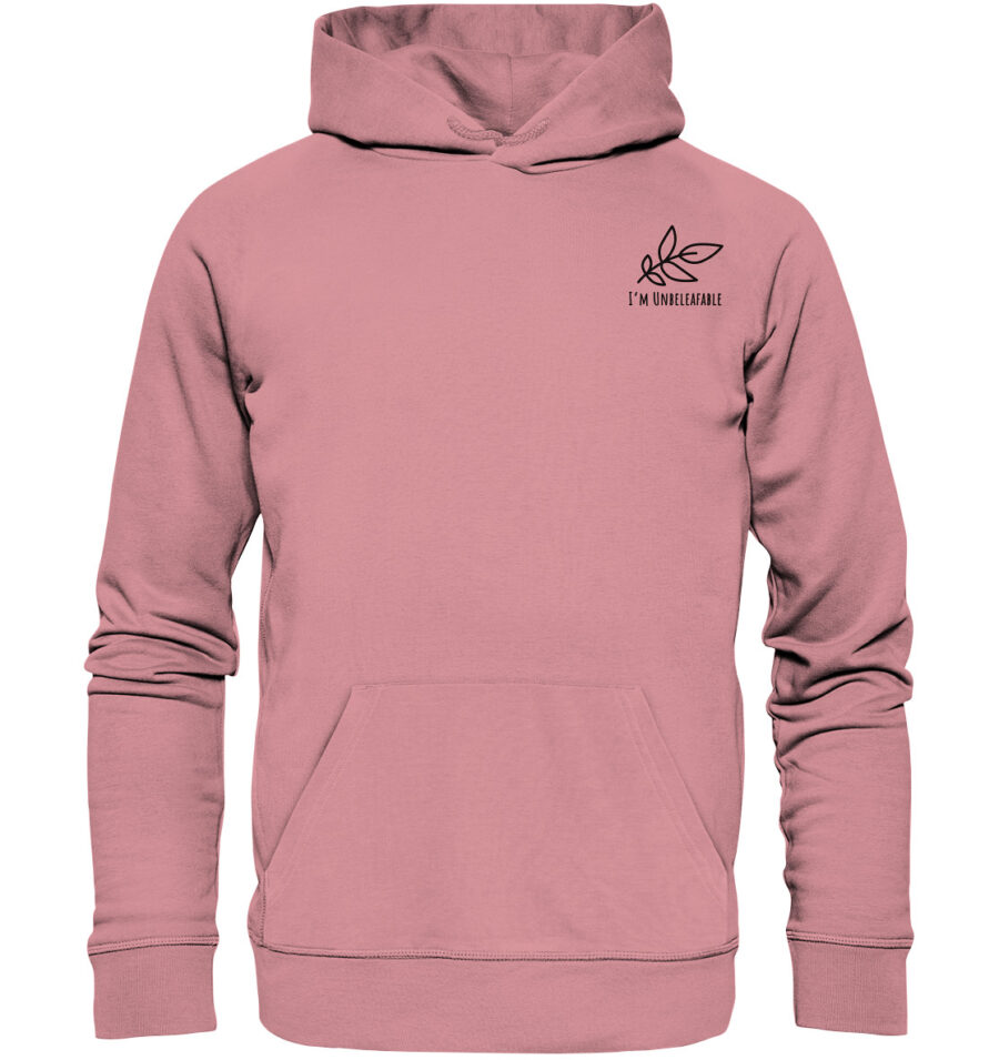 Unbeleafable Organic Basic Hoodie Canyon Pink
