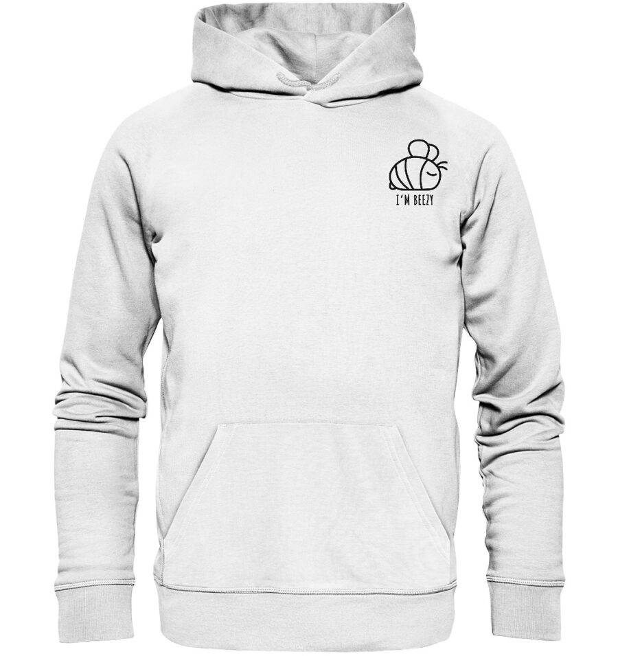 Bee Organic Basic Hoodie White