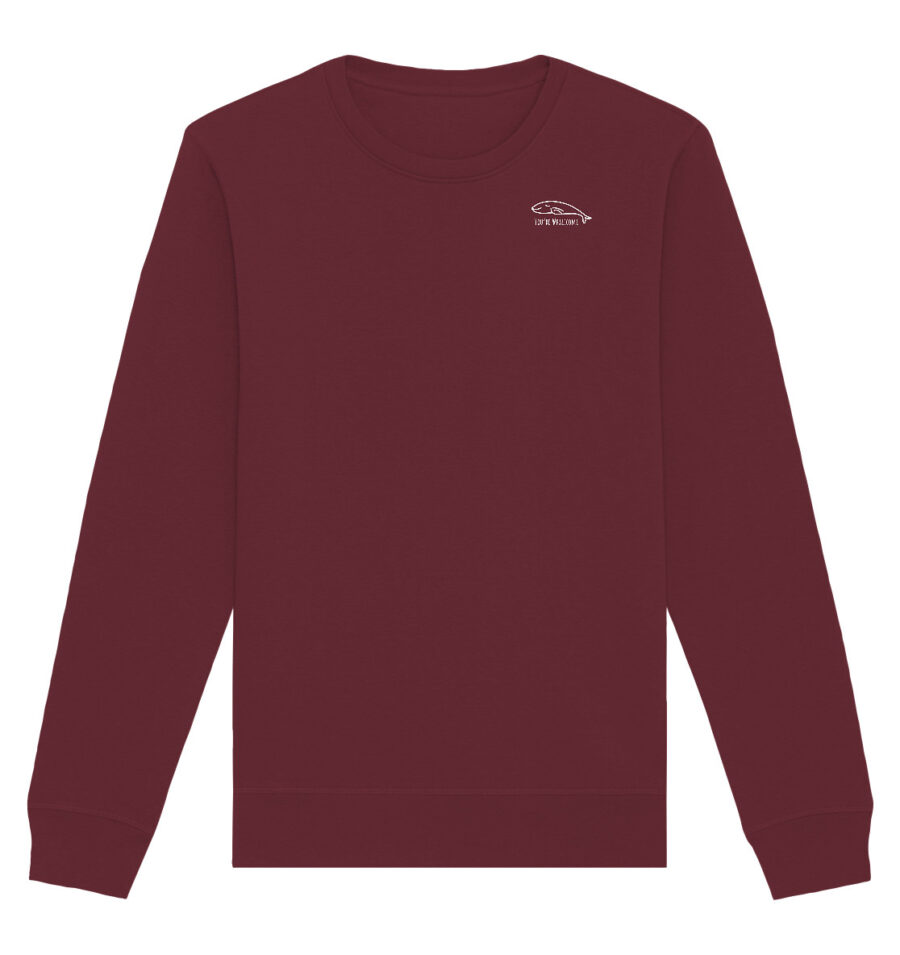 Whale Organic Basic Unisex Sweatshirt Burgundy