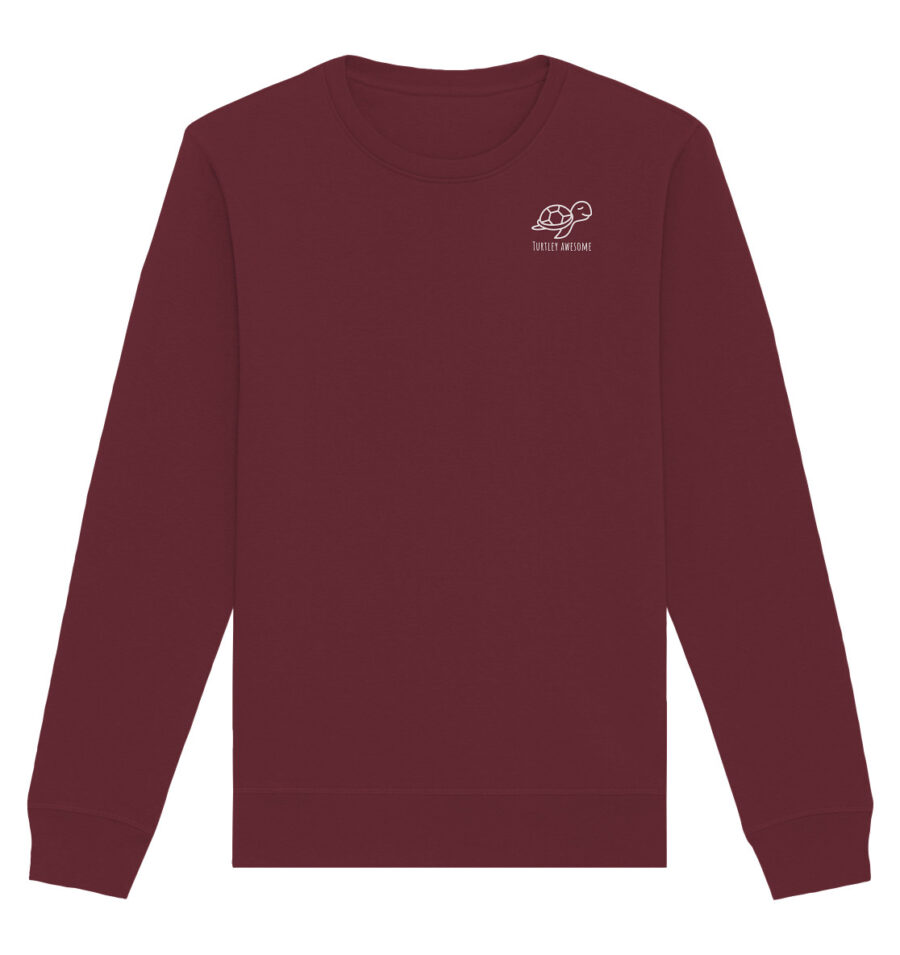 Turtle Organic Basic Unisex Sweatshirt Burgundy