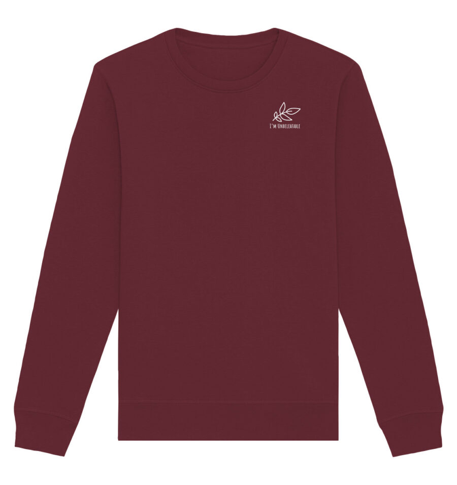 Unbeleafable Organic Basic Unisex Sweatshirt Burgundy
