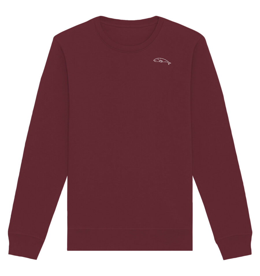 Whale Organic Basic Unisex Sweatshirt Burgundy