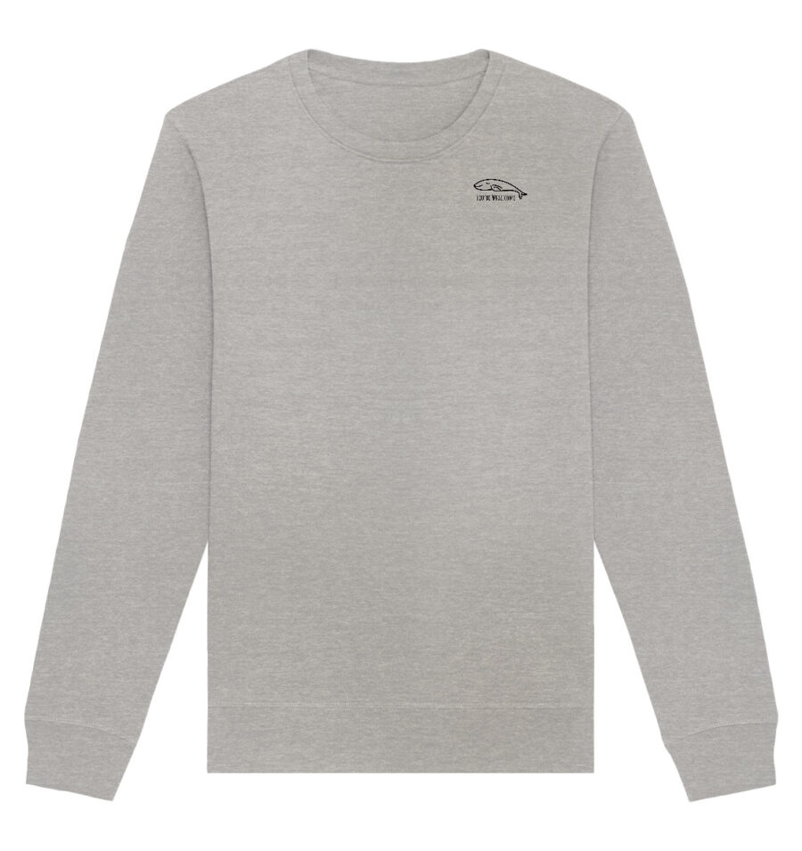 Whale Organic Basic Unisex Sweatshirt Heather Grey