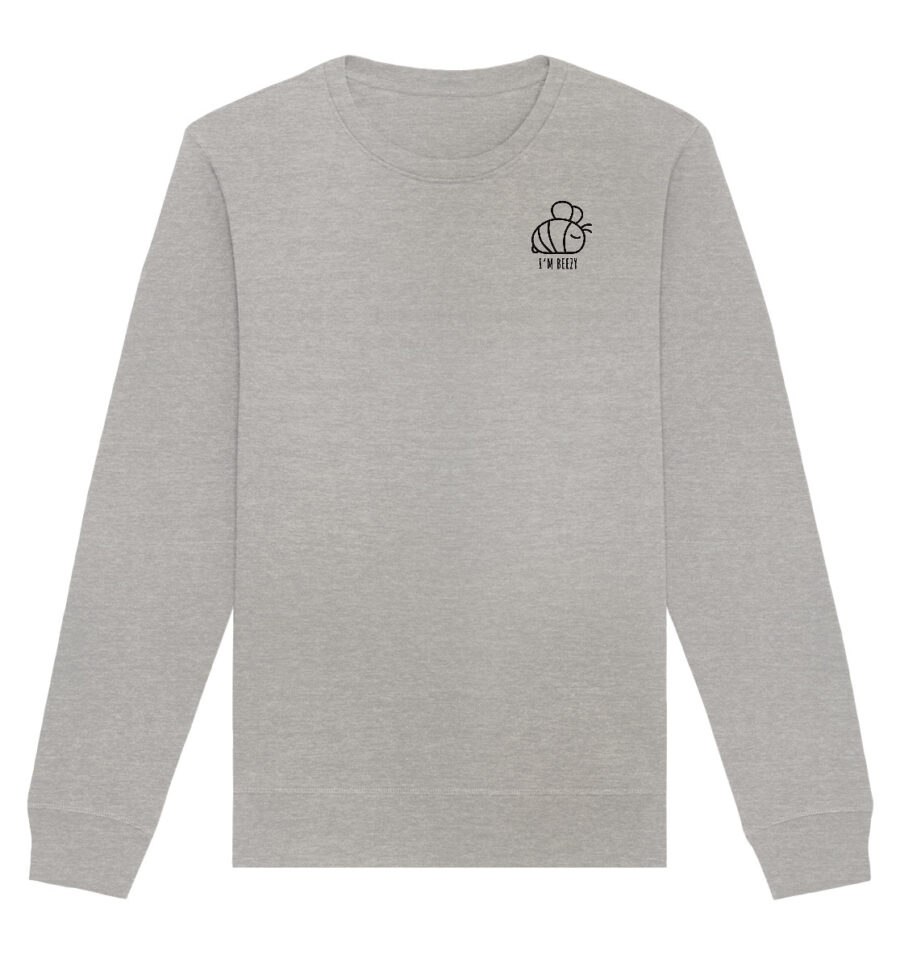 Bee Organic Basic Unisex Sweatshirt Heather Grey