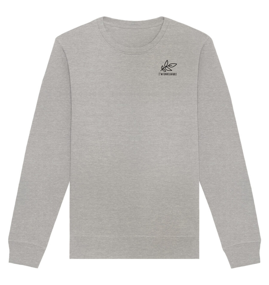 Unbeleafable Organic Basic Unisex Sweatshirt Heather Grey