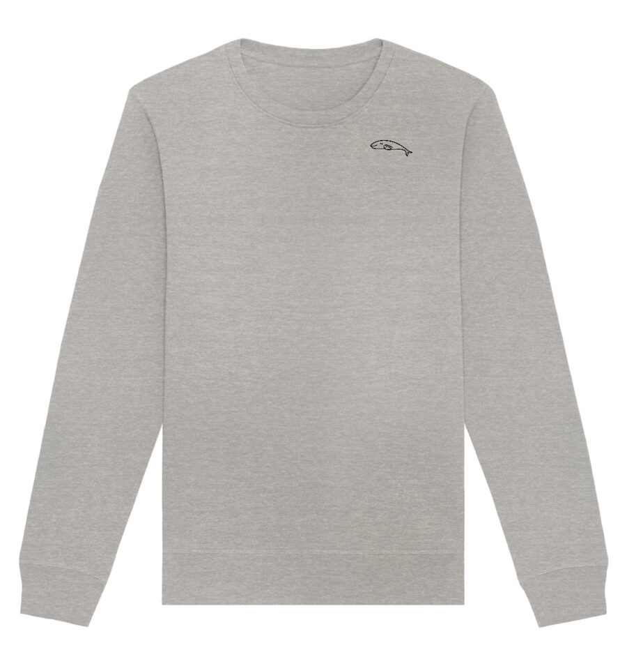 Whale Organic Basic Unisex Sweatshirt Heather Grey