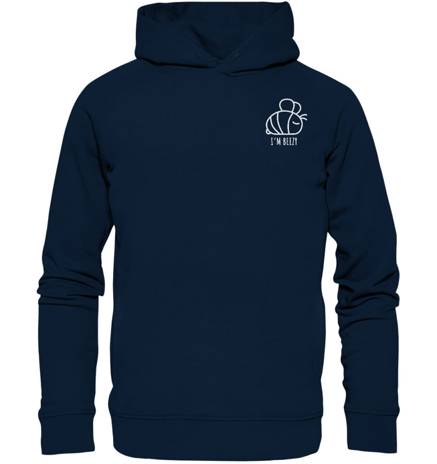 Bee Organic Fashion Hoodie French Navy