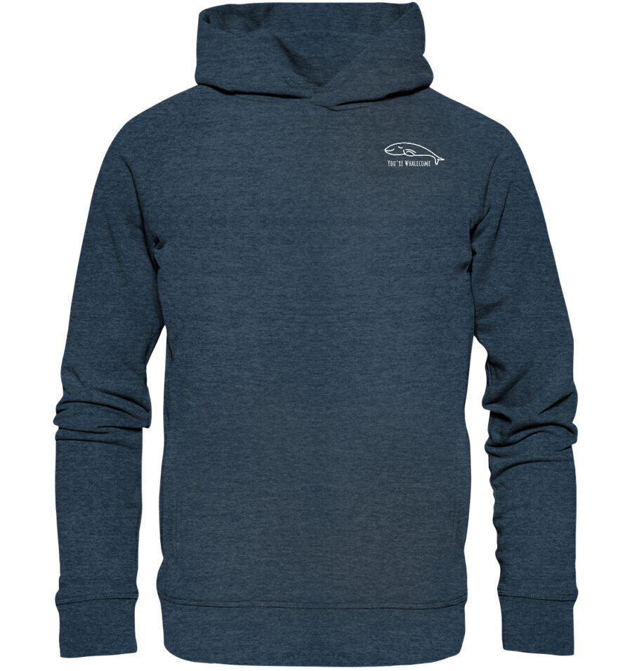 Whale Organic Fashion Hoodie Dark Heather Blue
