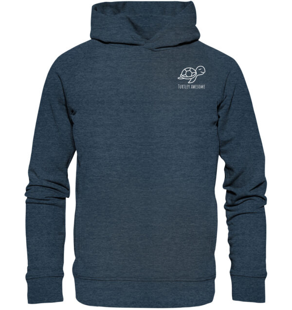 Turtle Organic Fashion Hoodie Dark Heather Blue