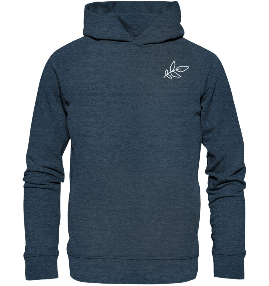 Unbeleafable Organic Fashion Hoodie Dark Heather Blue