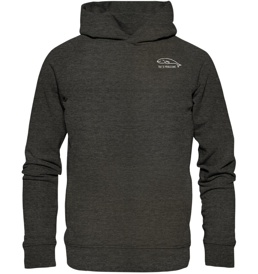 Whale Organic Fashion Hoodie Dark Heather Grey