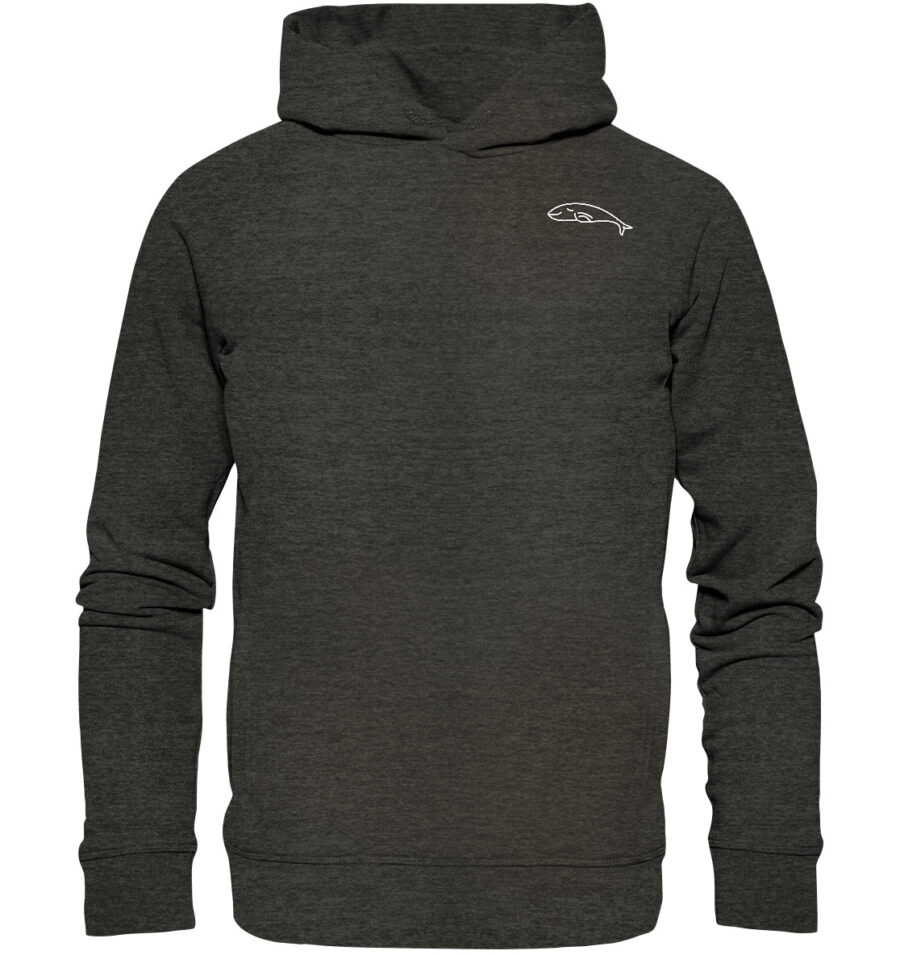 Whale Organic Fashion Hoodie Dark Heather Grey