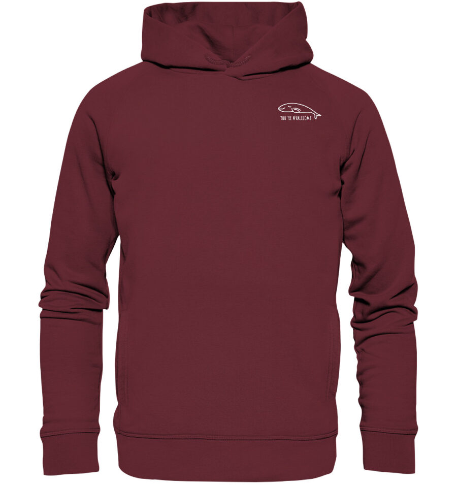 Whale Organic Fashion Hoodie Burgundy