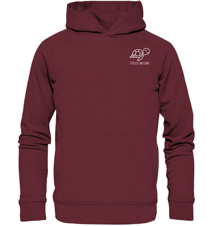 Turtle Organic Fashion Hoodie Burgundy