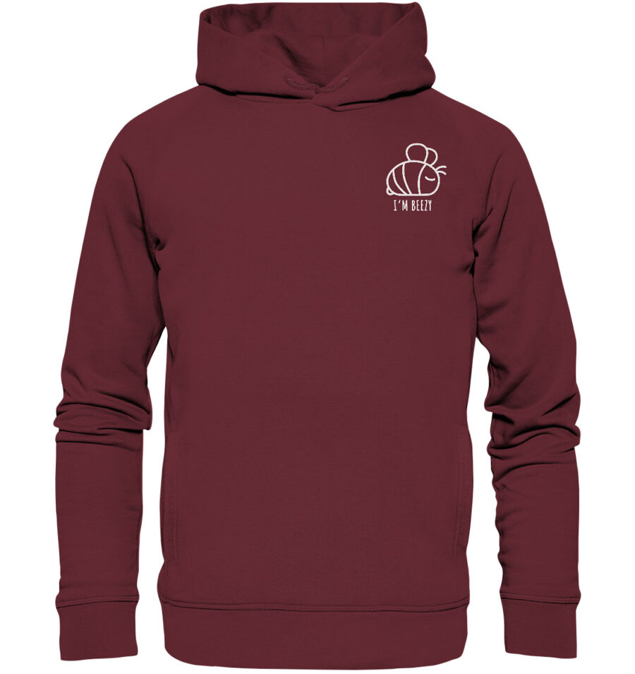 Bee Organic Fashion Hoodie Burgundy